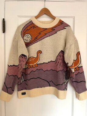 Aelfric Eden Dinosaur Oversized Crewneck Sweater | Size Small